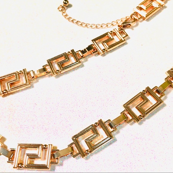 Brand New Luxe Designer Style Gold Chain Choker Necklace Adjustable - Picture 3 of 3